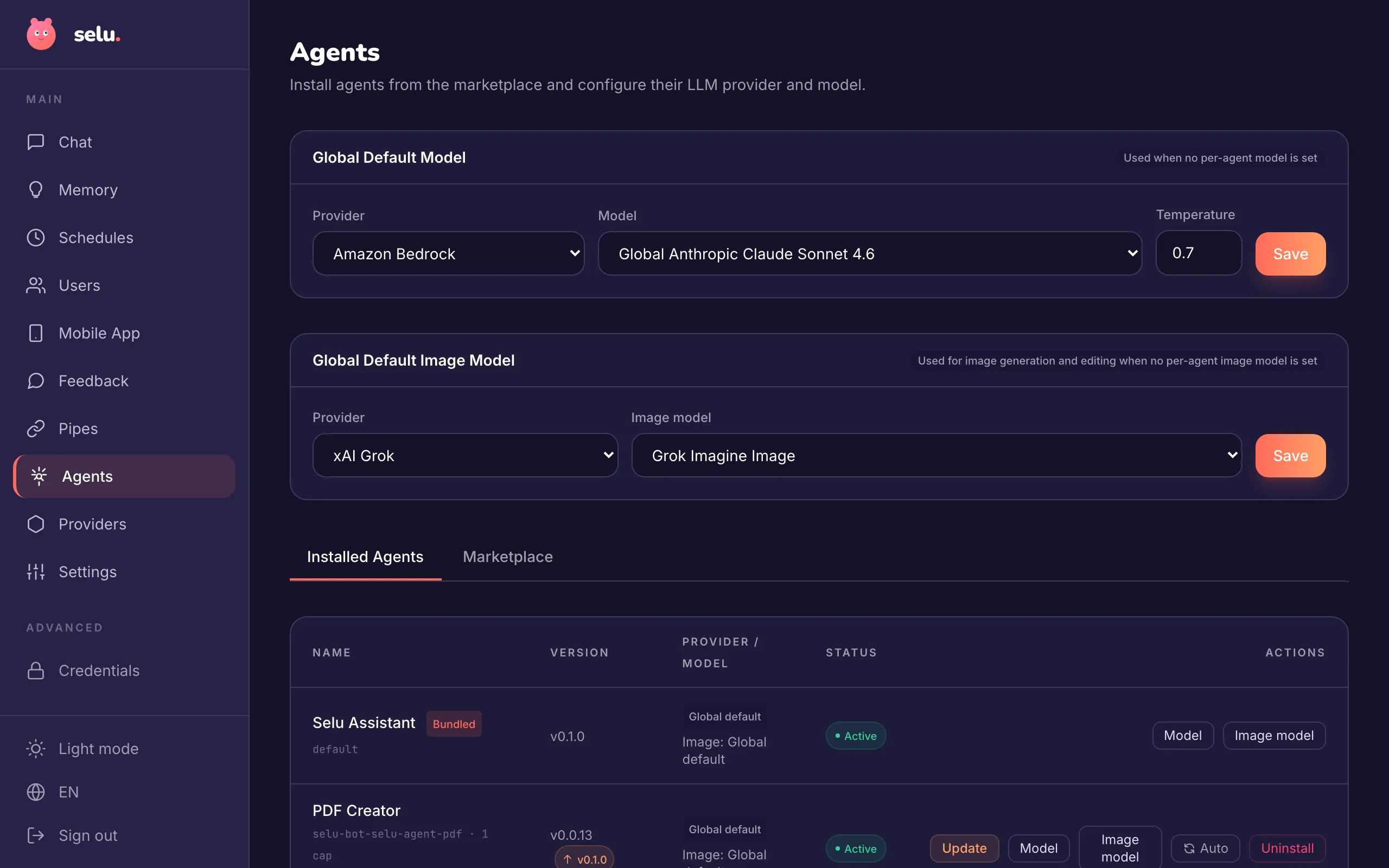 Agent installed