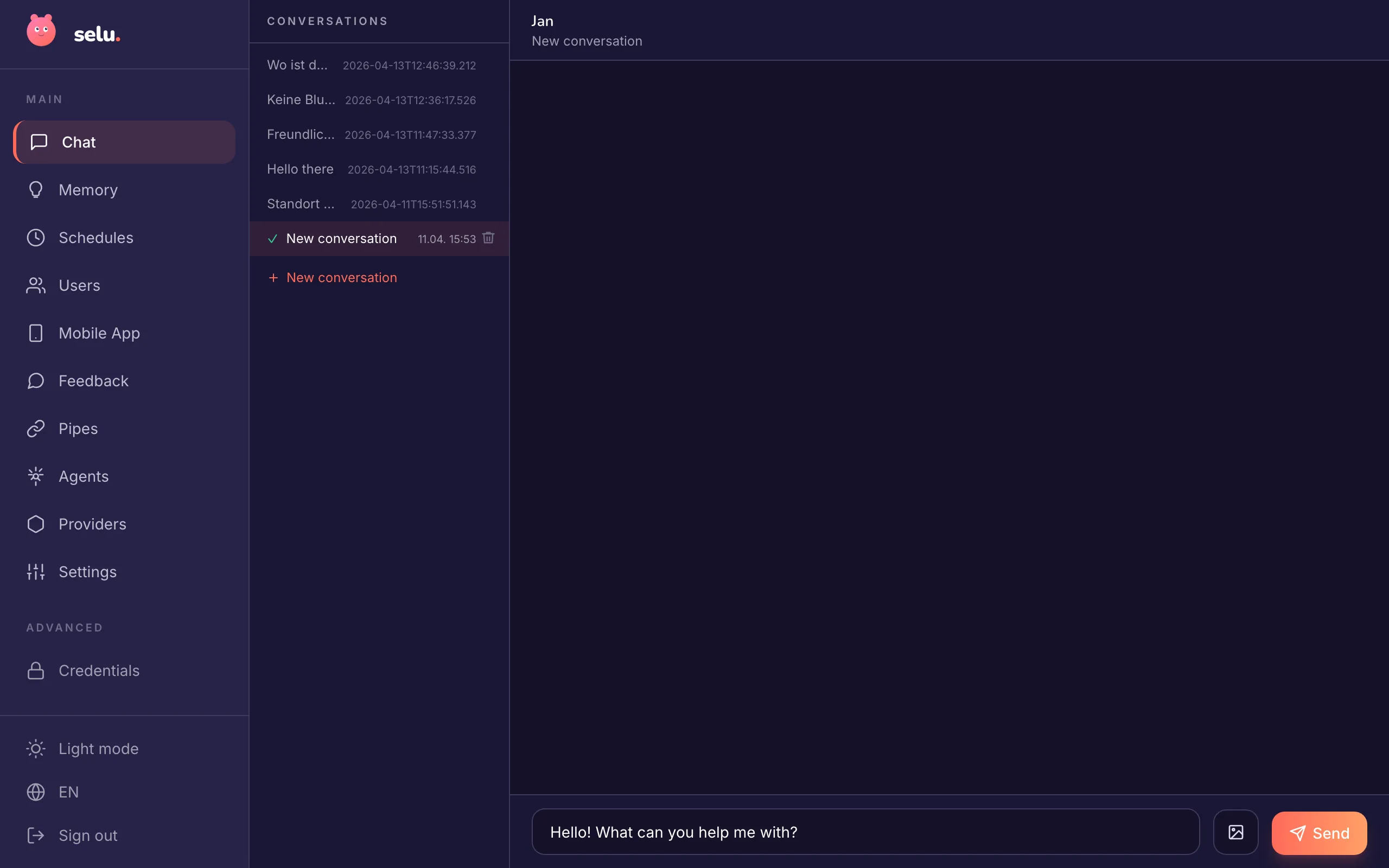 Type first message