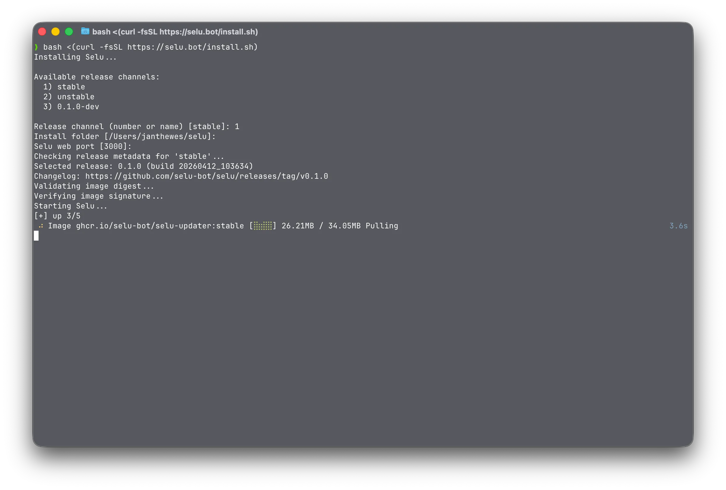 Installer progress