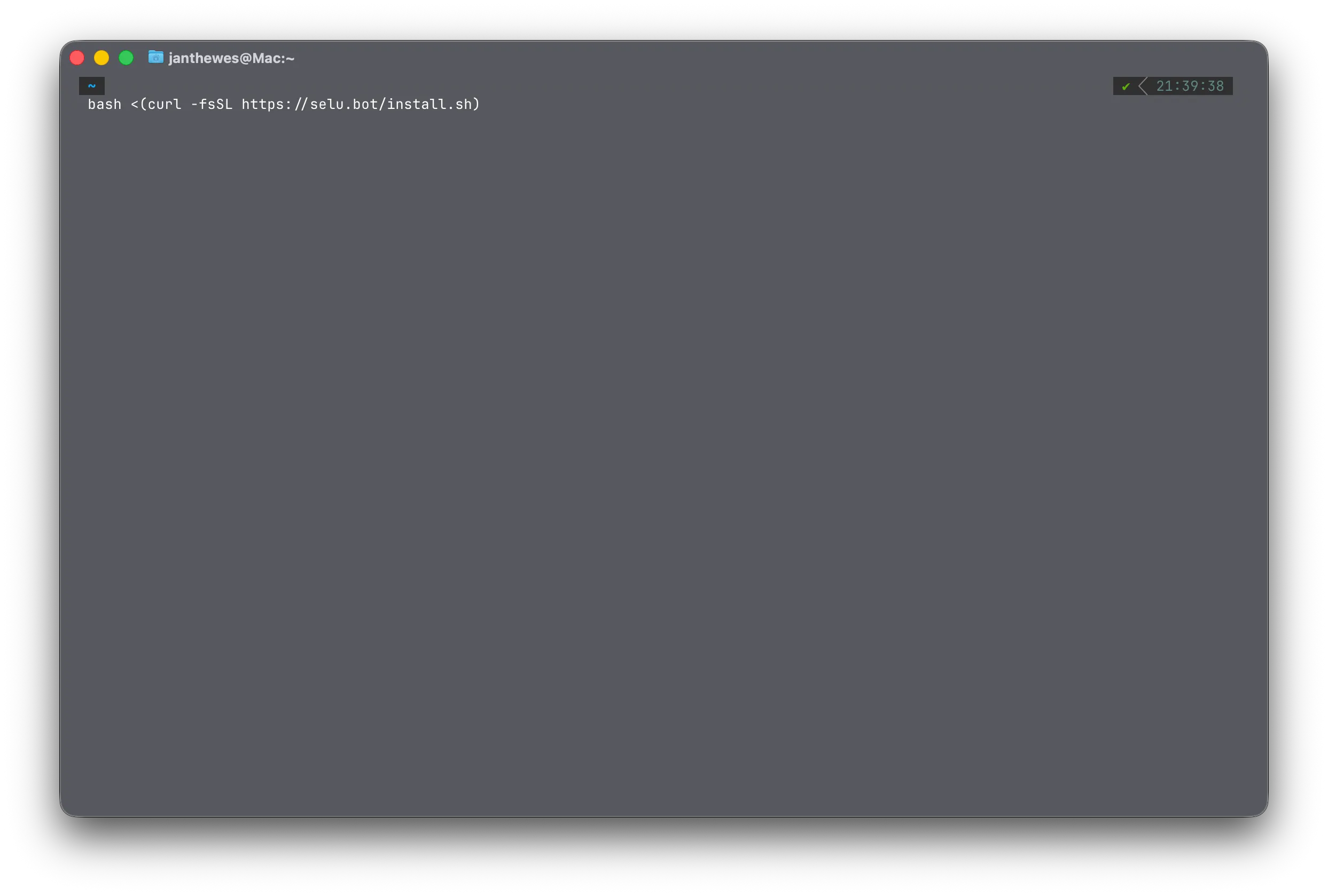 Install command in terminal